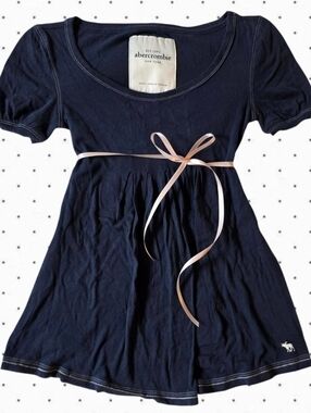 Abercrombie Vintage Navy Babydoll Top